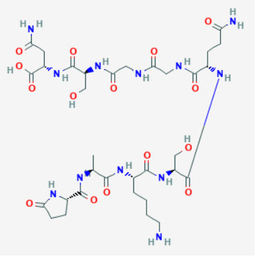 Thymalin peptide structure formula: 4-amino-acid sequence Glu–Trp–Lys–Pro with peptide bonds and termini labeled