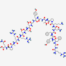 Chemical structure diagram of Recombinant human IGF-1 (rhIGF-1) molecule with carbon, hydrogen, and oxygen atoms.