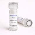 Sabatolimab 10 mg peptide vials with white lyophilized powder, one vial standing upright and one lying on its side. The label displays Batch No.002 and date 11-01-2026, with clear plastic screw caps, RCpeptides logo, and a clean neutral background