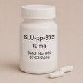SLU-pp-332 – 10mg capsules, Batch No. 005, Expiry 07-02-2026 – white pill bottle with two capsules shown on neutral background