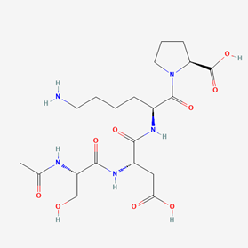 Molecular structure of TB400 fragment 17–24 (peptide); backbone and side chains shown, residues 17–24 indicated