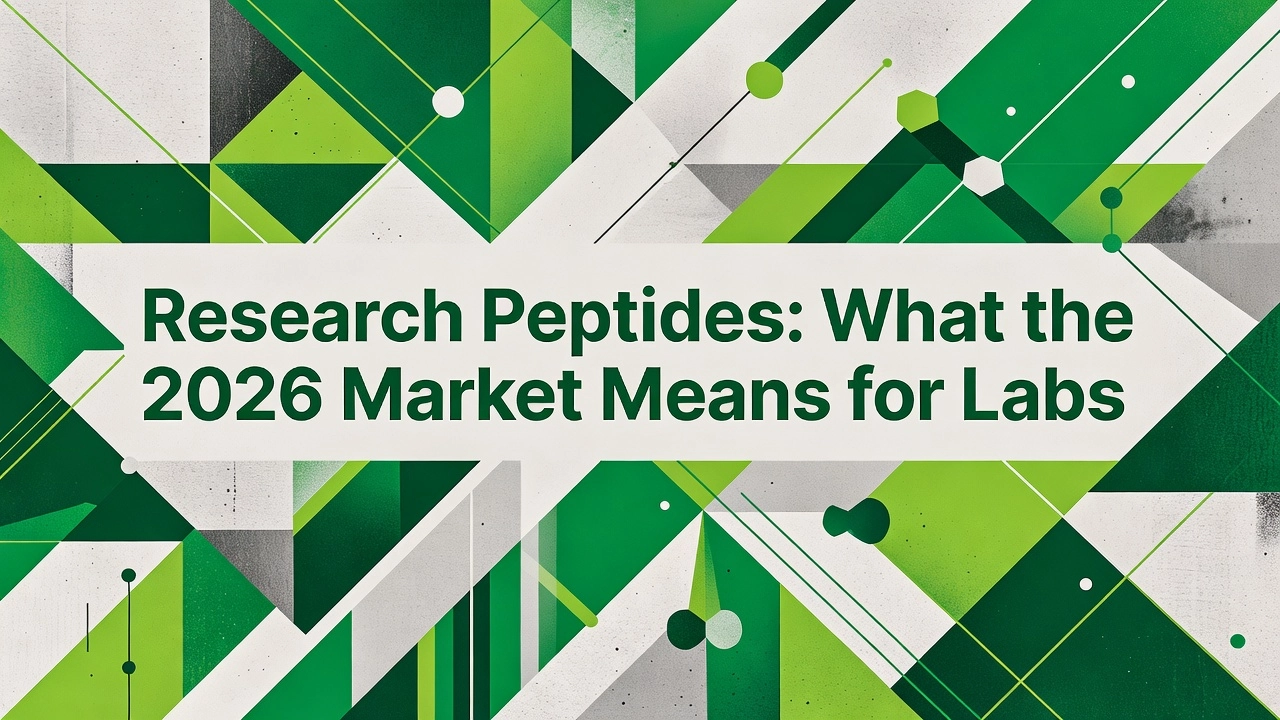 Professional header image for industry analysis: Research Peptides: What the 2026 Market Means for Labs