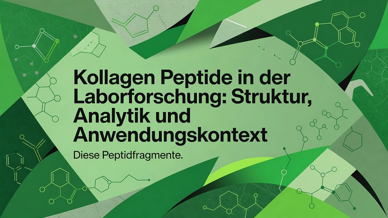 Professional header image for industry analysis: Kollagen Peptide in der Laborforschung: Struktur, Analyti...