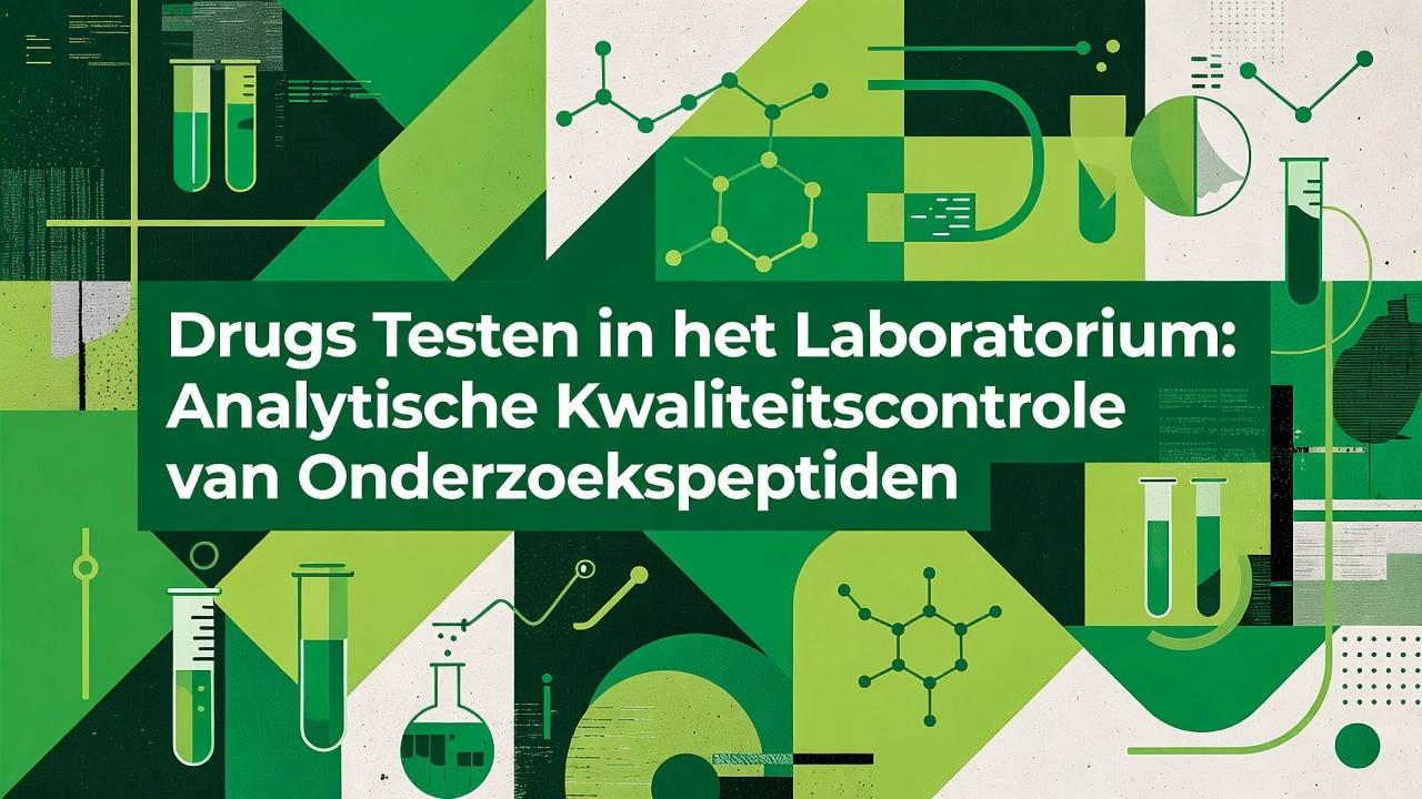 Professional header image for educational tutorial: Drugs Testen in het Laboratorium: Analytische Kwaliteitsc...