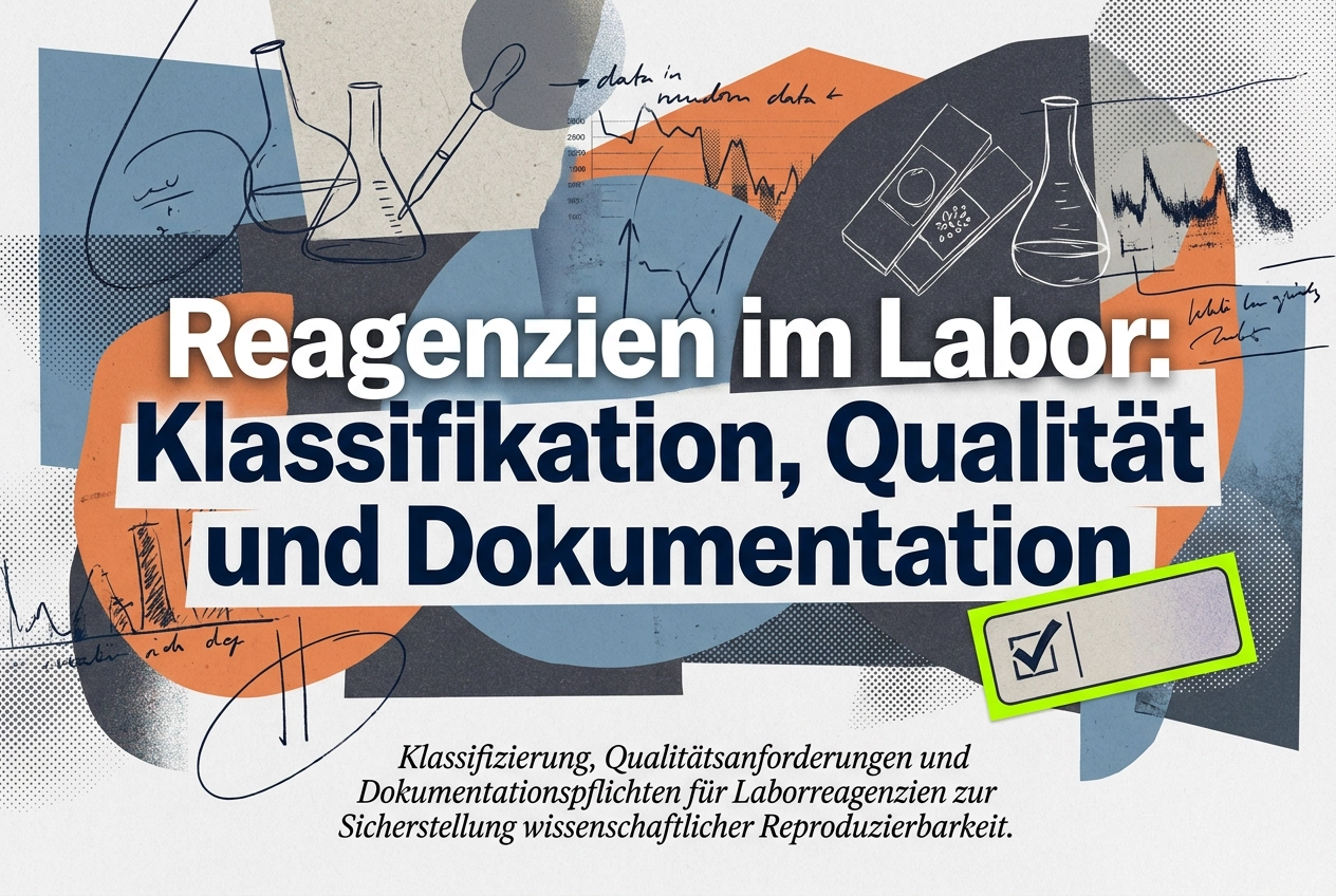 Professional header image for industry analysis: Reagenzien im Labor: Klassifikation, Qualität und Dokumen...