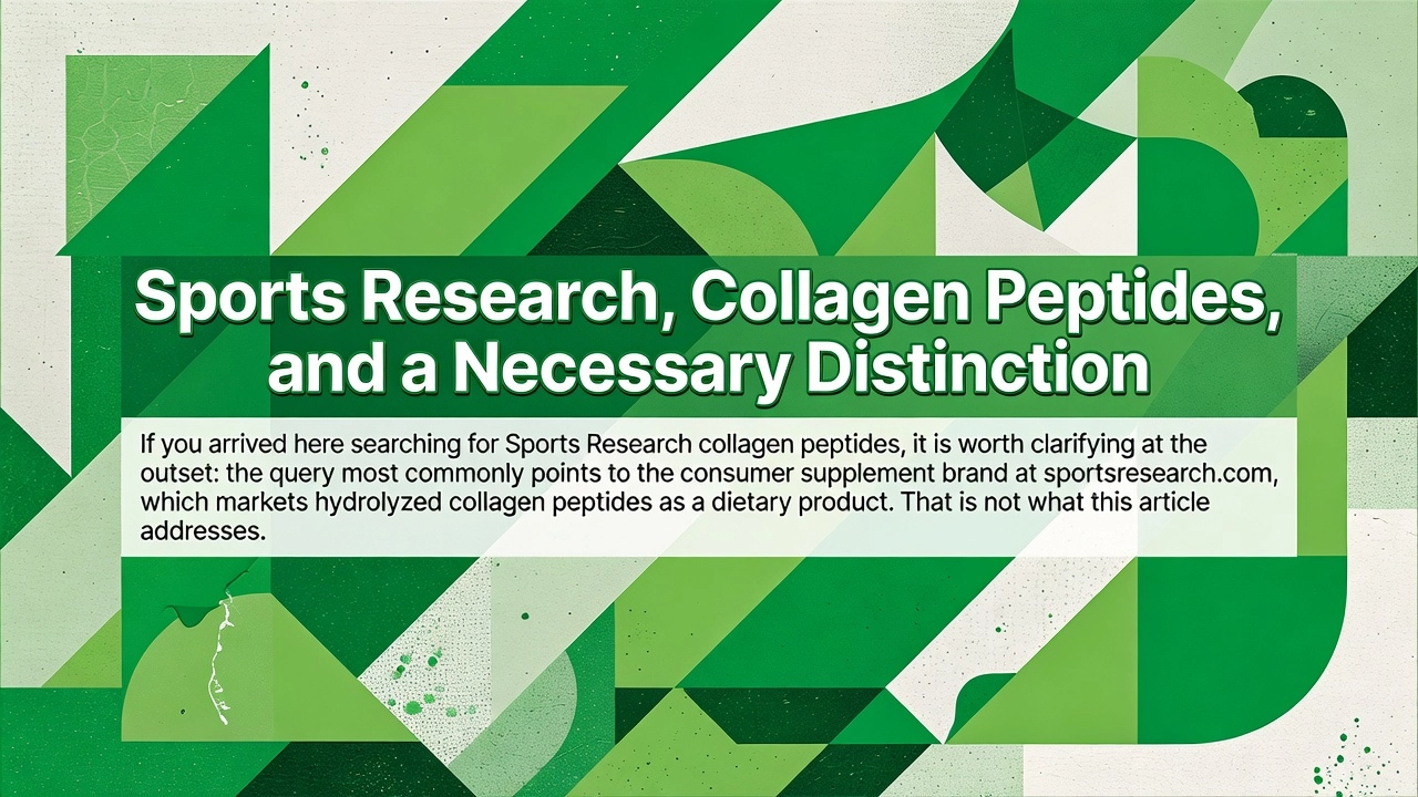 Sports Research, Collagen Peptides, and a Necessary Distinction Sports Research, Collagen Peptides, and a Necessary Distinction