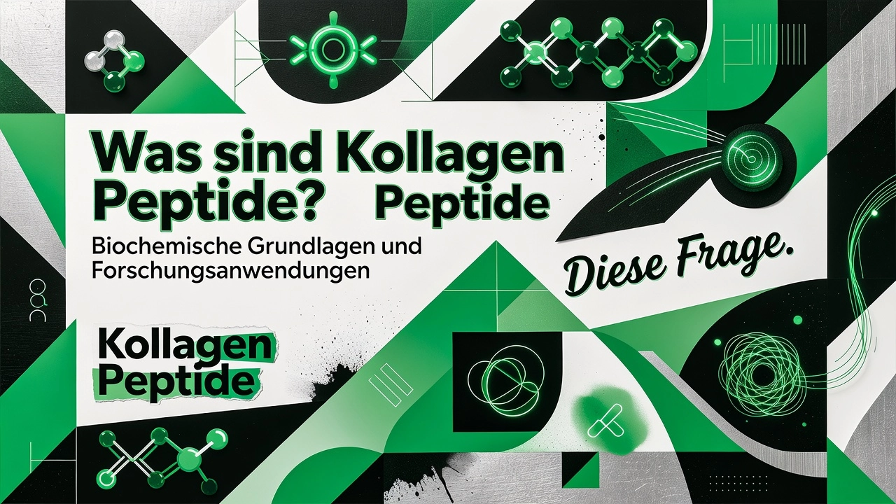 Professional header image for educational tutorial: Was sind Kollagen Peptide? Biochemische Grundlagen und Fo...