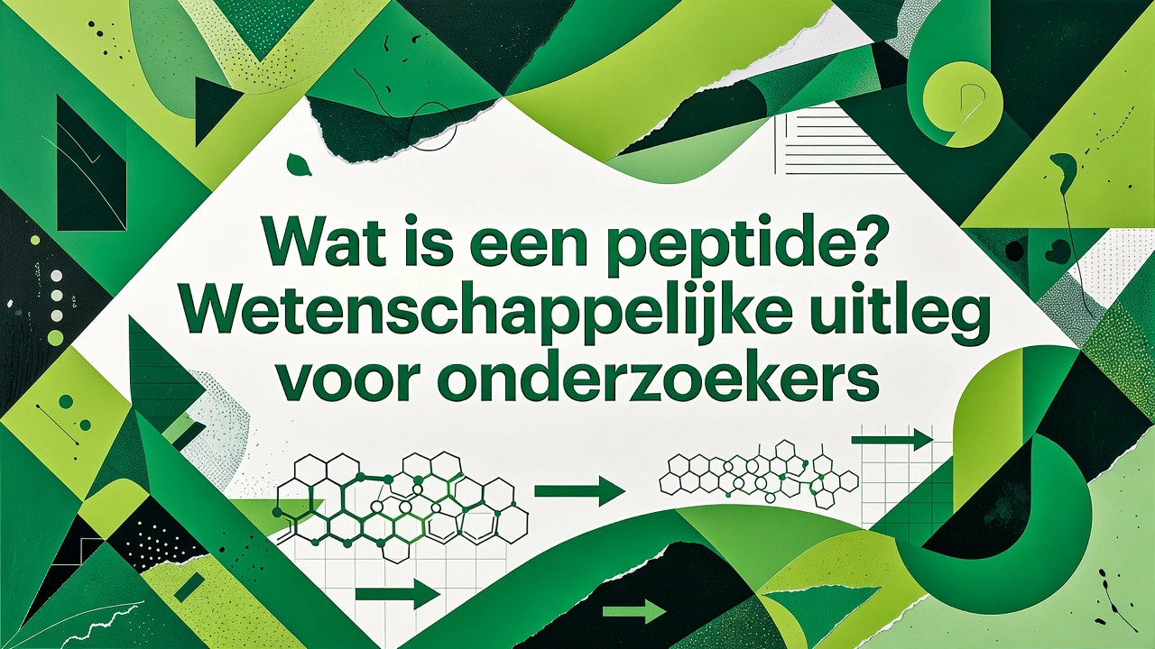 Professional header image for educational tutorial: Wat is een peptide? Wetenschappelijke uitleg voor onderzo...