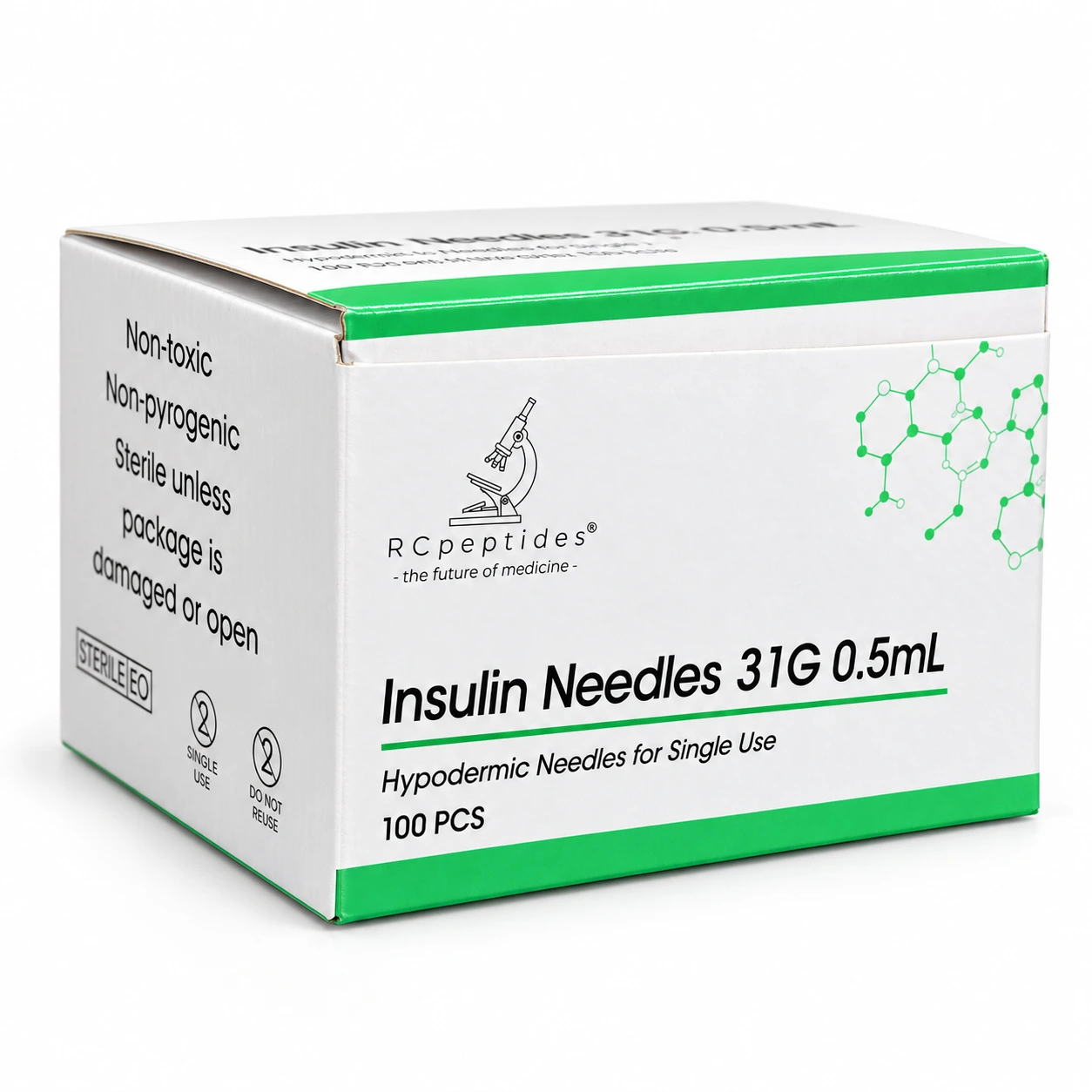 Insulin Needles 31G 0.5 mL — Box of 100