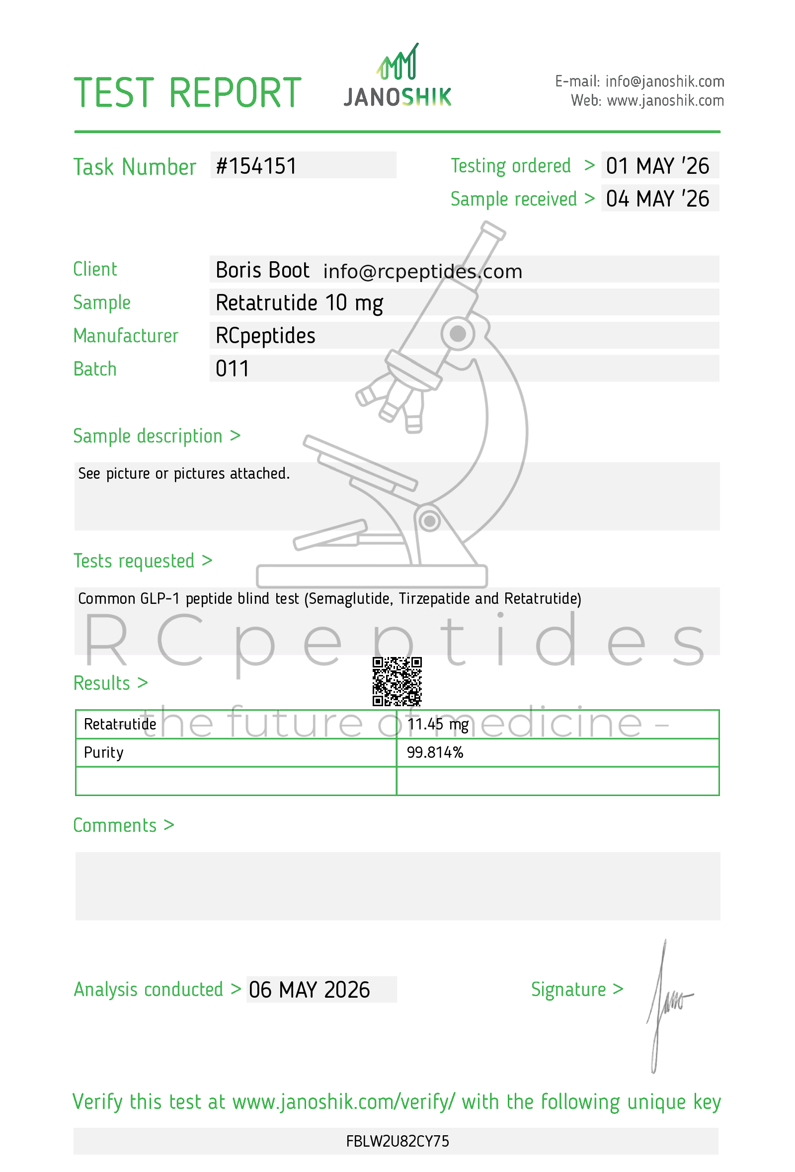 Retatrutide 10mg vial - Description | RCpeptides